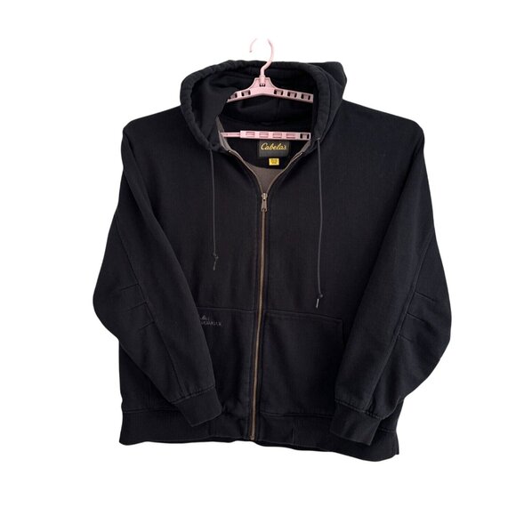 Cabelas Roughneck Black Full Zip Hoodie 3XL Cotton/Polyester Hunting Camping - Picture 1 of 11